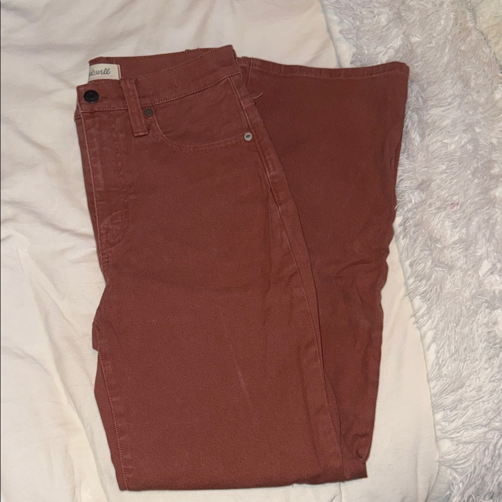 MADEWELL Terracotta High-Waisted Wide Leg Pants